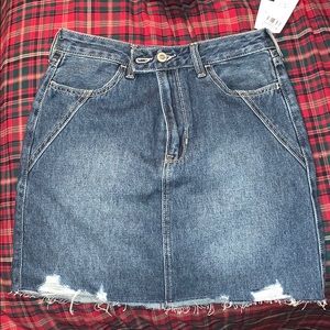 High waisted jean skirt